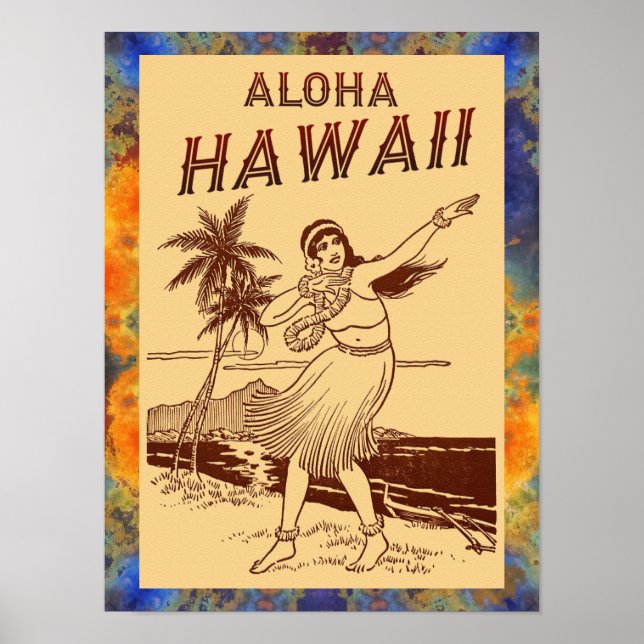 Aloha Hawaii! Poster pequeno (Frente)