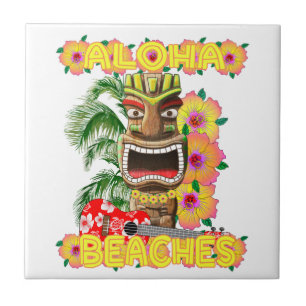 Aloha Hawaiian engraçado tropical Tiki das praias