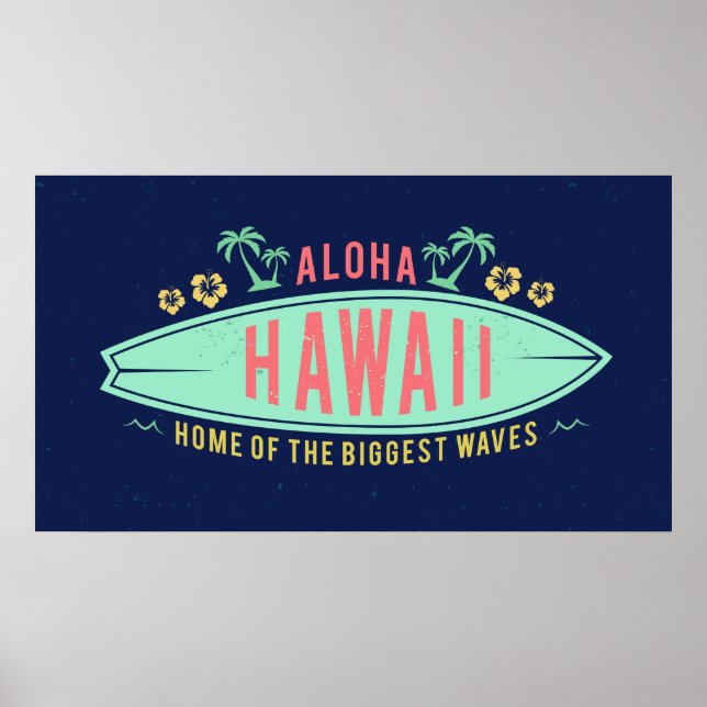 Aloha Hawaiian Surfer poster (Frente)