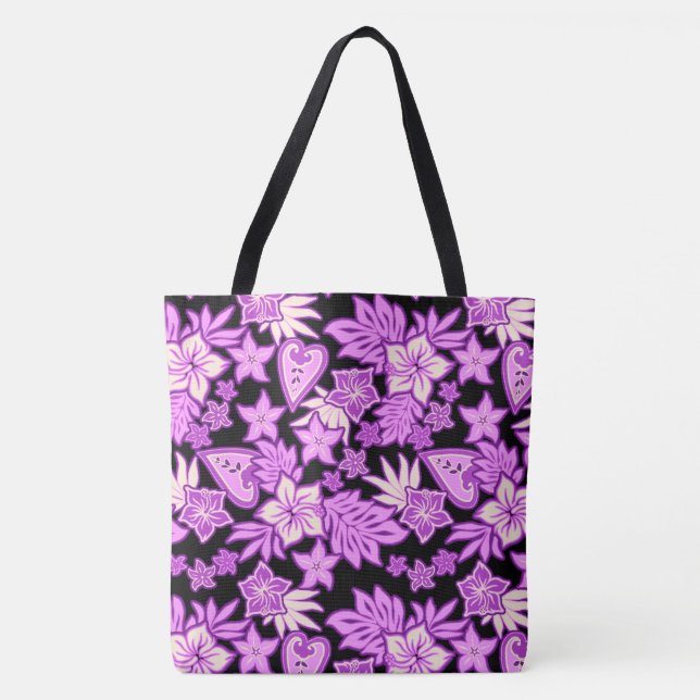 Aloha Heart Hawaiian Hibiscus Tropical Bolsa de pr (Frente)