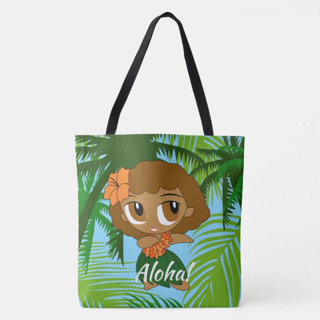 Aloha Honys Hawaiian Hula Girl Bolsa de praia (Frente)
