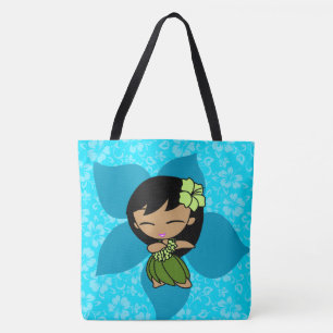 Aloha Honys Hawaiian Teal Hula Girl Bolsa de praia