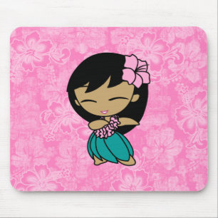 Aloha Honys Hula Girl Hibiscus Mousepads