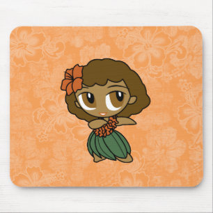Aloha Honys Hula Girl Hibiscus Mousepads