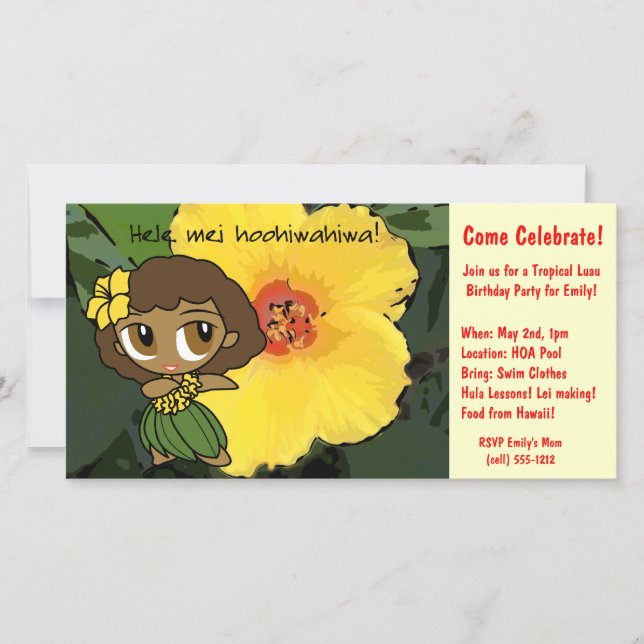 Aloha Honys Luau Invite (Frente)