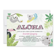 Aloha Koala - Convite para Chás de fraldas Tropica