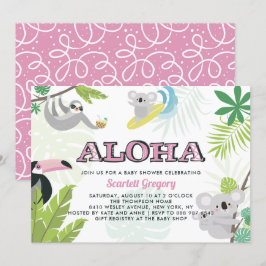 Aloha Koala - Convite para Chás de fraldas Tropica