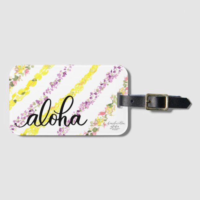 Aloha Lei Hawaii Inspirou Tag de Bagagem (Frente Horizontal)