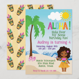 Aloha Luau Aloha Convite de Aniversário da Praia T