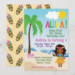 Aloha Luau Aloha Convite de Aniversário da Praia T