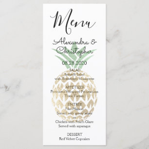 Aloha menu havaiano tropical do casamento do