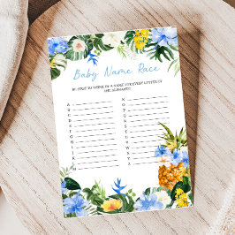 Aloha Pineapple Baby Shower Name Race Game