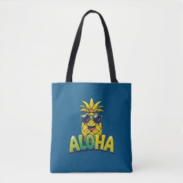 Aloha Pineapple Coleção Teal Shoulder Tote Bag