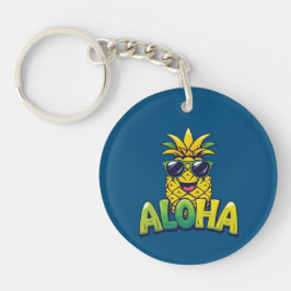 Aloha Pineapple Collection Teal Acrylic Chaveiro