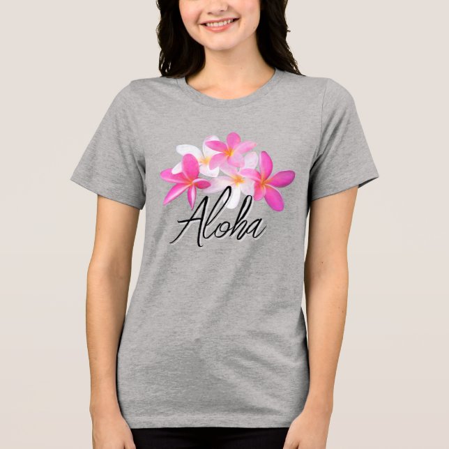 Aloha Pink Plumerias Flores Havaianas Tropicais (Frente)
