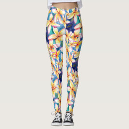 Aloha Plumeria Blossoms Yoga Calça Leggings