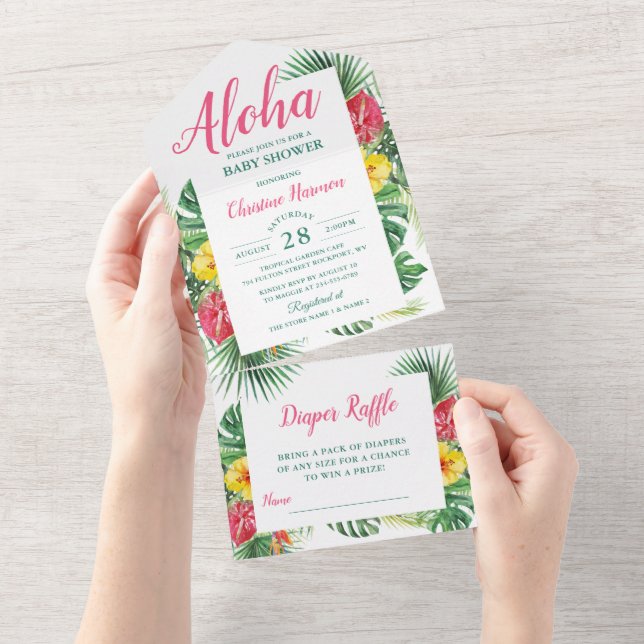 Aloha Tropical Floral Chá de fraldas e Fralda Raff (Tearaway)