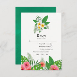 Aloha Tropical Leaves Beach Weding RSVP