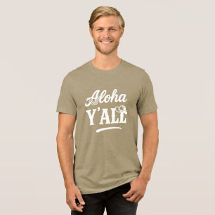 Aloha Y'all Engraçado Havaí Texas Branco no Escuro