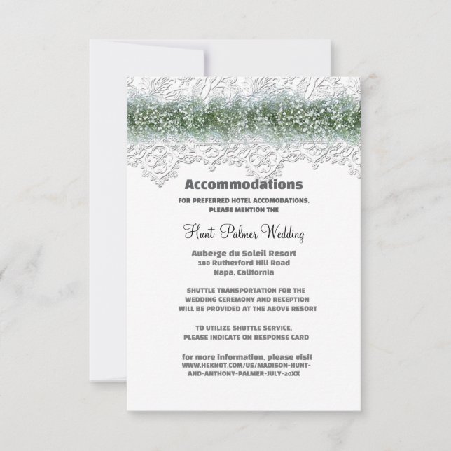 Alojamento de Casamento com Renda Branca e Respira (Frente)