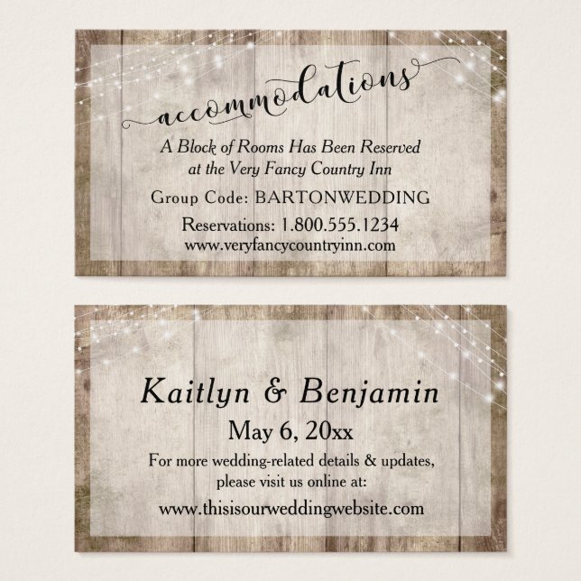 Alojamentos Rustic Brown Wood & Lights Casamento (Frente & Verso)
