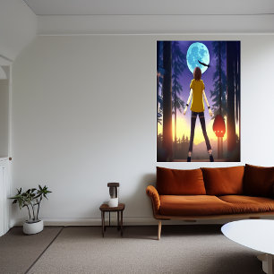Alone in the forest   AI Art Poster