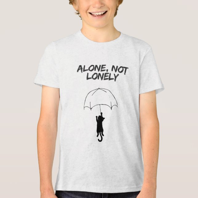 Alone, Not Lonely – Editable Quote Cat T-Shirt (Frente)