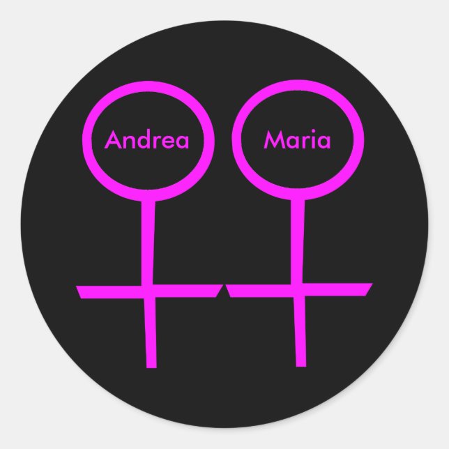 Aloques lésbicos adesivos personalizáveis (Frente)