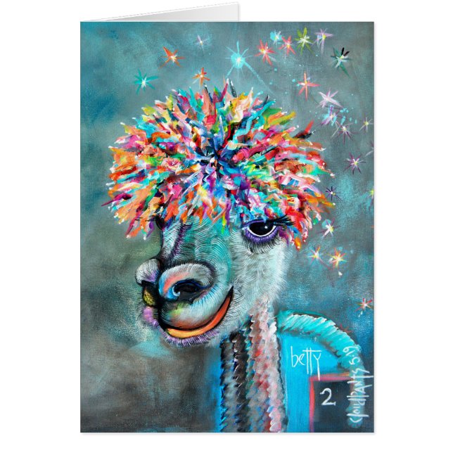 Alpaca - Bossy Betty 2 com cartão de história (Frente)