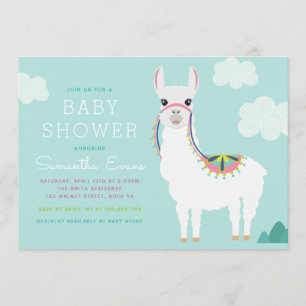 Alpaca Llama Convite para Chá de fraldas de Aniver