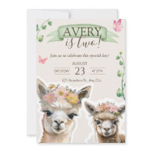 Alpaca llama Kid Birthday | Convite para chás de f