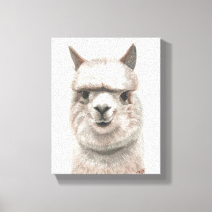 Alpaca Smile Canvas Imprimir Decoração de Parede O