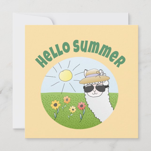 Alpaka-Party Hello Summer Alpaca partytime (Frente)