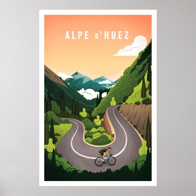 Alpe d'Huez - Poster de ciclismo (Frente)