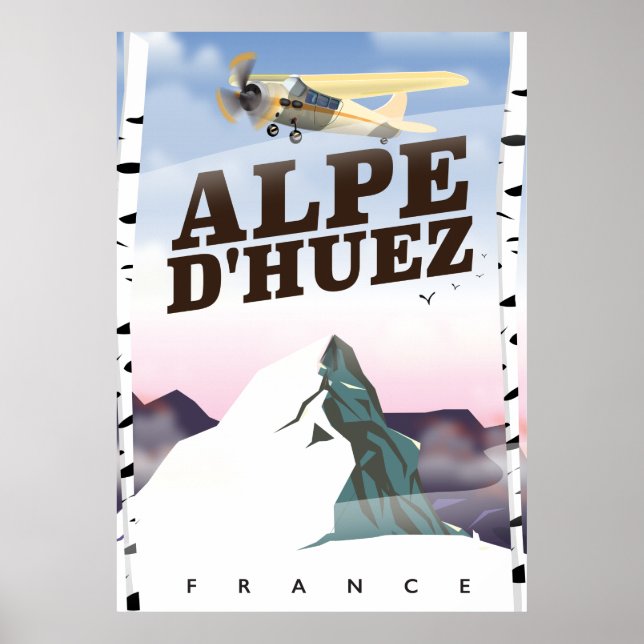 Alpe d'Huez, poster de viagens de esqui da França (Frente)