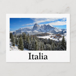 Alpe di Siusi, Itália no cartão postal de invern