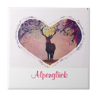 Alpenglück Hirsch Glasuntersetzer