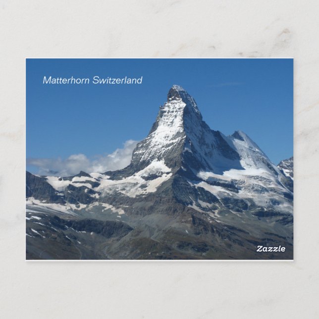 Alpes suíços Matterhorn, Cartão postal Zermatt (Verso)