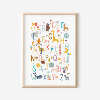 Alphabet Animal ABC Poster Impressão