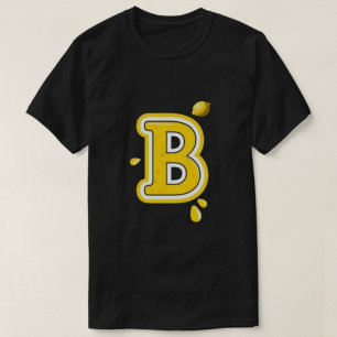 Alphabet B Impressão Modern Black Men's camisetas