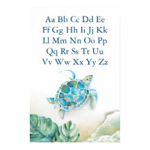 Alphabet Kids Poster Tartaruga Tropical