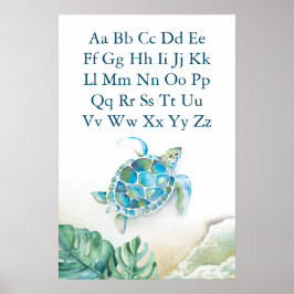 Alphabet Kids Poster Tartaruga Tropical