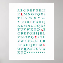 Alphabet Learn Letter Modern Typography ABC Poster