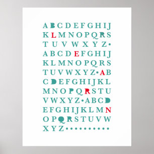 Alphabet Learn Letter Modern Typography ABC Poster