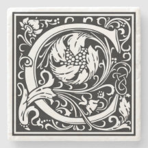 Alphabet - Letra C Porta copos de Pedra da Imagem