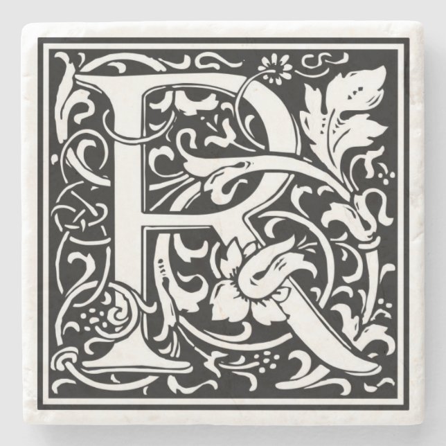 Alphabet - Letra R Porta copos de Pedra de Imagem (Frente)