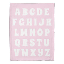 Alphabet Letters Padrão Abc rosa branco reversível