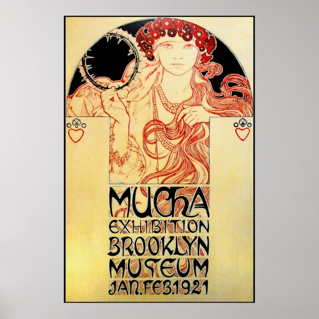 Alphones ( Alfons ) Mucha 1921 Exhibit Poster (Frente)