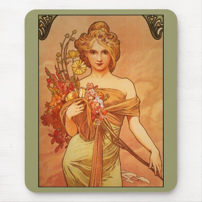 Alphonse (Alfons) Mucha Buquet Mousepad (Frente)