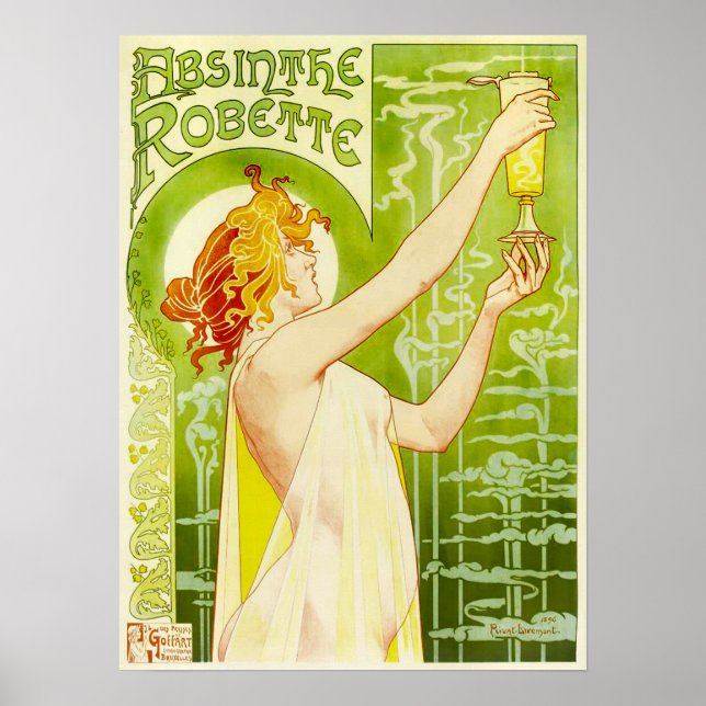 Alphonse Mucha Absinthe Robette Poster (Frente)